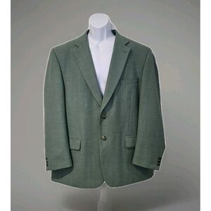 Blacker Men's Single Breasted Lined Sport Coat Blazer Wool Blend Green 46R